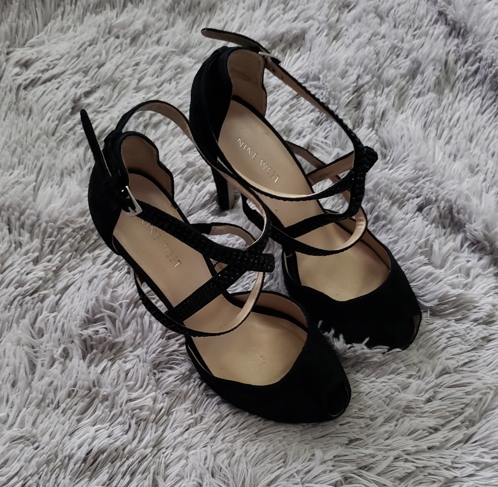 NINE WEST Gorgeous Strappy Heel with Rhinestone